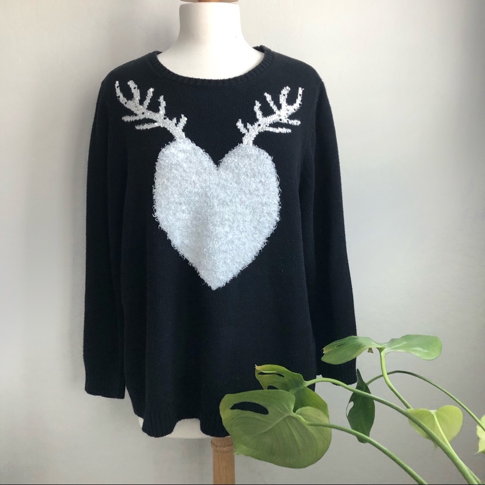 MOVING SALE Black and White Christmas Sweater